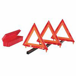 Cortina Triangle Warning Kit, 3 Triangles in Living Hinge Box, 18 in, Red/Hi-Vix Orange (831-95-03-009) 1 Kit