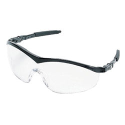 Crews ST1 Series Protective Eyewear, Clear Lens, Scratch-Resistant, Black Frame, Nylon (135-ST110) Each