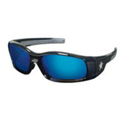 Crews Swagger® SR1 Series Safety Glasses, Blue Diamond Mirror Lens, Duramass HC, Black Frame (135-SR118B) 1 Pair
