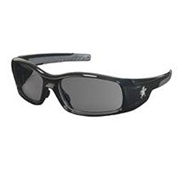 Crews Swagger Safety Glasses, Gray Lens, Polycarbonate, Black Frame, Polycarbonate (135-SR112) 1 Pair