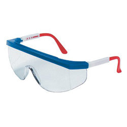 Crews Tomahawk Protective Eyewear, Clear Lens, Duramass HC, Blue/Red/White Frame (135-TK130) Each