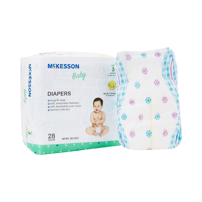 McKesson Unisex Baby Diaper Size 3 Disposable Heavy Absorbency (1144476_BG) 1/BG
