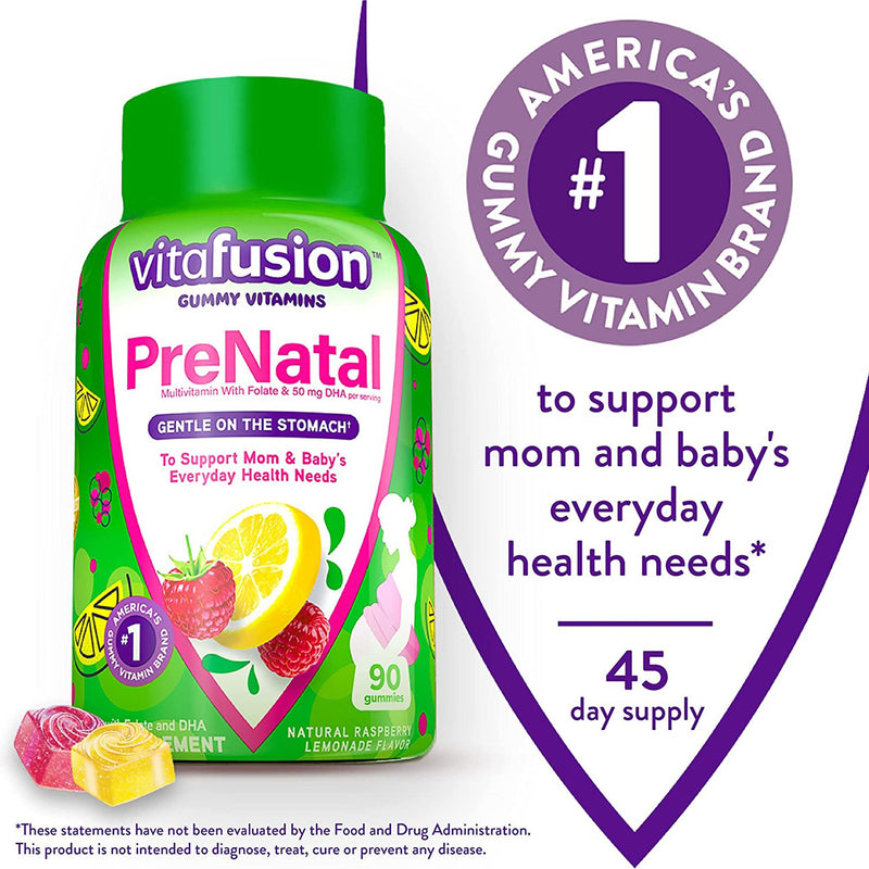 Church and Dwight Prenatal Vitamin Supplement Gummy 90 per Bottle Assorted Fruit Flavor (1125217_BT) 1/BT