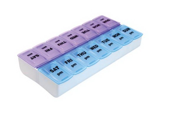 Weekly Twice-A-Day Pill Organizer Standard Size 7 Day 2 Dose (889256_EA) 1/EA