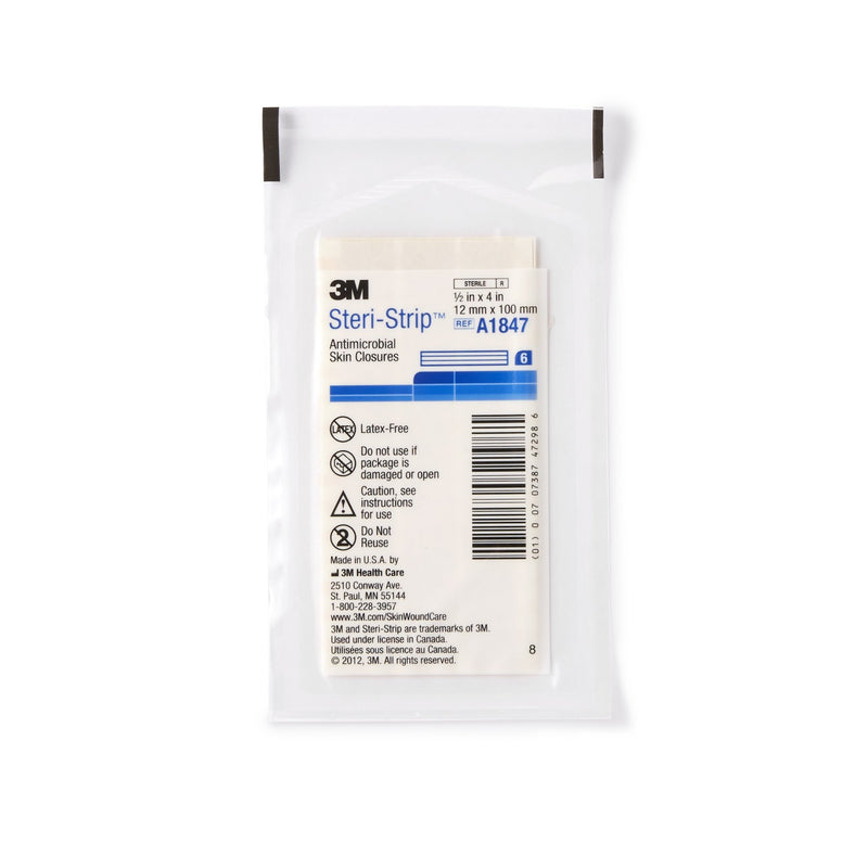 Steri-Strip™ Antimicrobial Antimicrobial Skin Closure Strip 1/2 X 4 Inch Nonwoven Material Reinforced Strip Tan (127107_EA) 1/EA