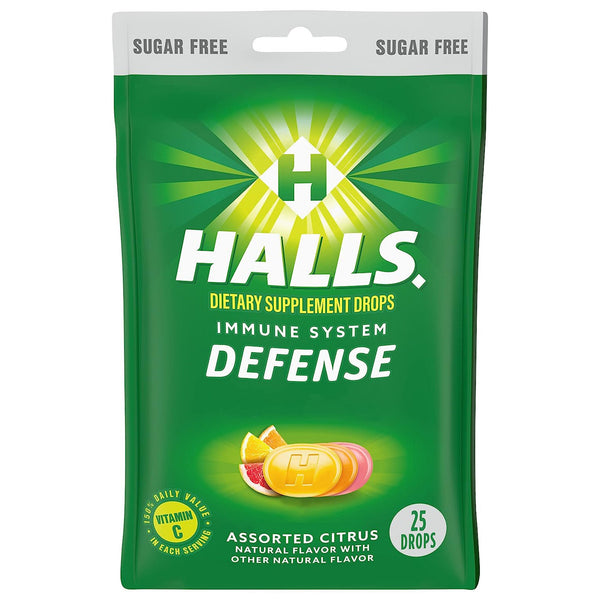 Halls® Defense Vitamin C Supplement Lozenge 25 per Bag Citrus Flavor (1231573_BG) 1/BG