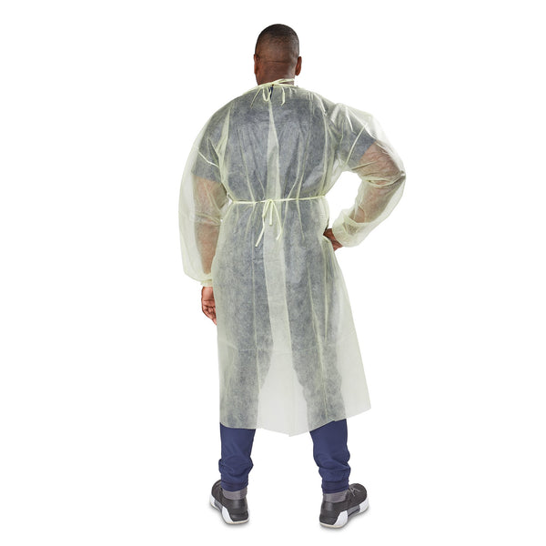 McKesson Protective Procedure Gown One Size Fits Most Yellow NonSterile Not Rated Disposable (1247973_BG) 10/BG