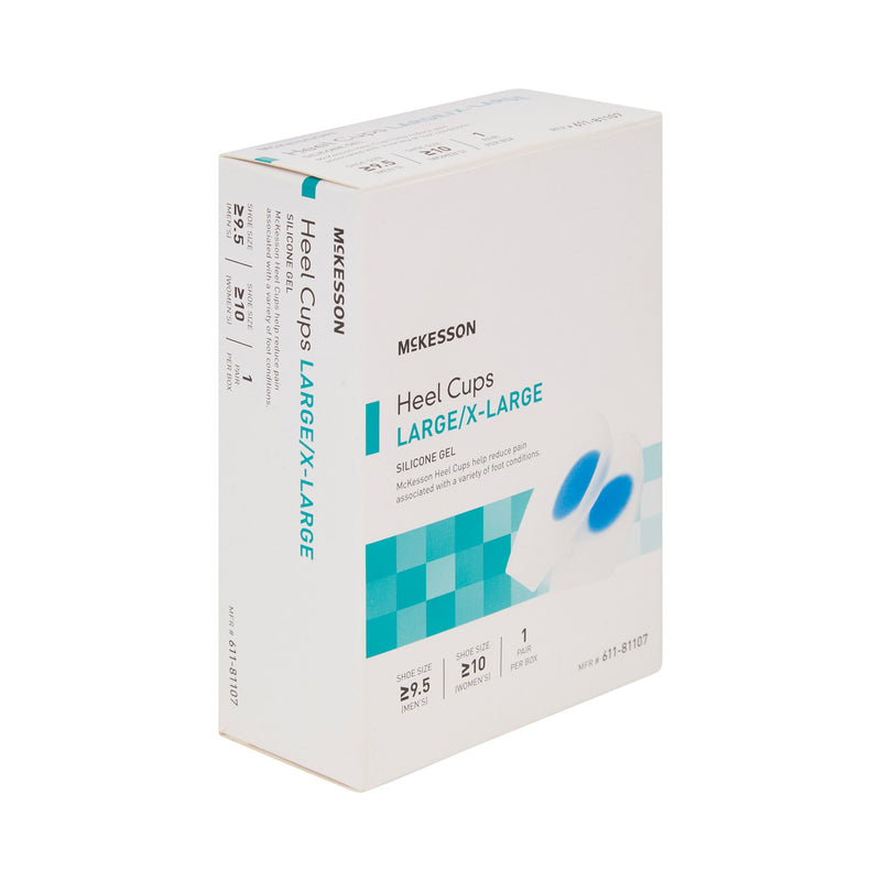 McKesson Heel Cup U-Shaped Silicone Female 10 and up / Male 9-1/2 and up Blue / Clear (1132299_PR) 1/PR