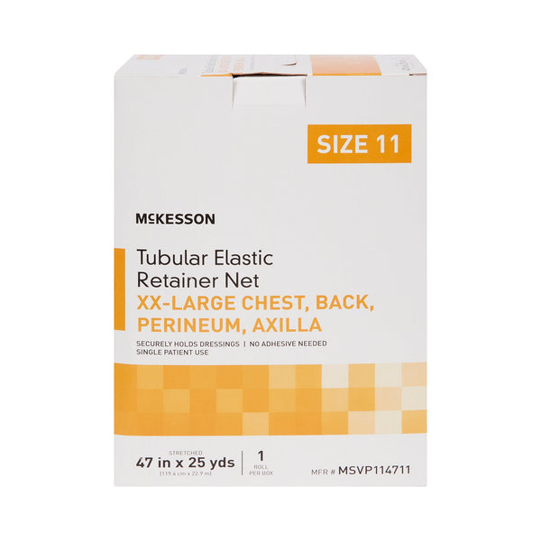 McKesson Elastic Net Retainer Dressing Tubular Elastic 47 Inch X 25 Yard (119.4 cm X 22.9 m) Size 11 White 2X-Large Chest / Back / Perineum / Axilla NonSterile (1113355_CS) 10/CS