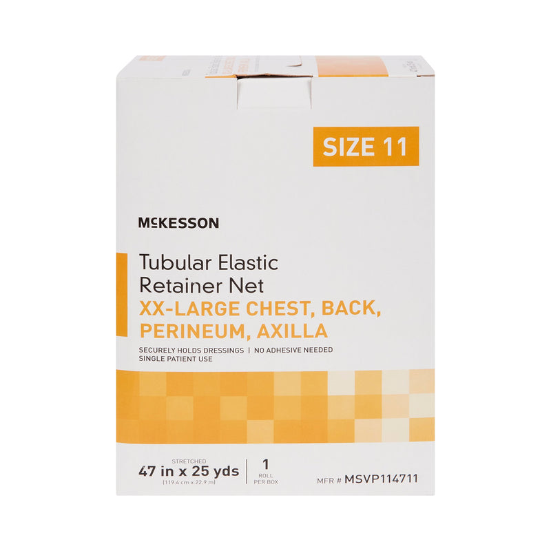 McKesson Elastic Net Retainer Dressing Tubular Elastic 47 Inch X 25 Yard (119.4 cm X 22.9 m) Size 11 White 2X-Large Chest / Back / Perineum / Axilla NonSterile (1113355_CS) 10/CS