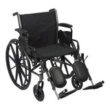 McKesson Lightweight Wheelchair Dual Axle Desk Length Arm Swing-Away Elevating Legrest Black Upholstery 20 Inch Seat Width Adult 300 lbs. Weight Capacity (1065287_EA) 1/EA