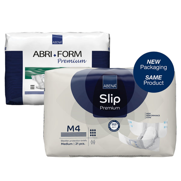 Abena® Slip Premium M4 Unisex Adult Incontinence Brief Medium Disposable Heavy Absorbency (1218203_CS) 84/CS