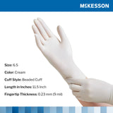 McKesson Perry® Surgical Glove Size 6.5 Sterile Latex Standard Cuff Length Smooth Cream Chemo Tested (1044705_PR) 1/PR