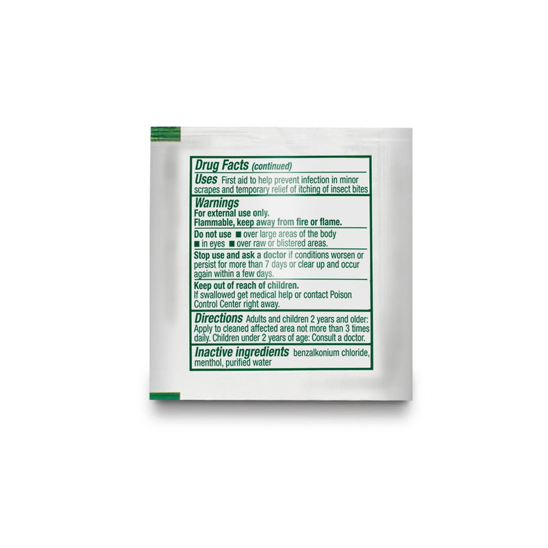 Safetec® Sting and Bite Relief Ethyl Alcohol / Lidocaine Towelette Individual Packet (996218_CS) 3000/CS