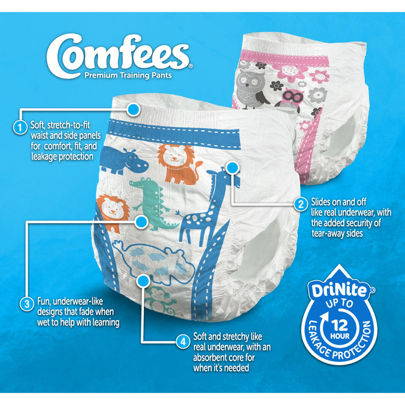 Comfees® Female Toddler Training Pants Pull On with Tear Away Seams Size 2T to 3T Disposable Moderate Absorbency (993239_BG) 26/BG