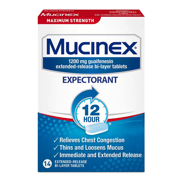 Mucinex® Cold and Cough Relief 1,200 mg Strength Tablet 28 per Box (1101424_CT) 28/CT