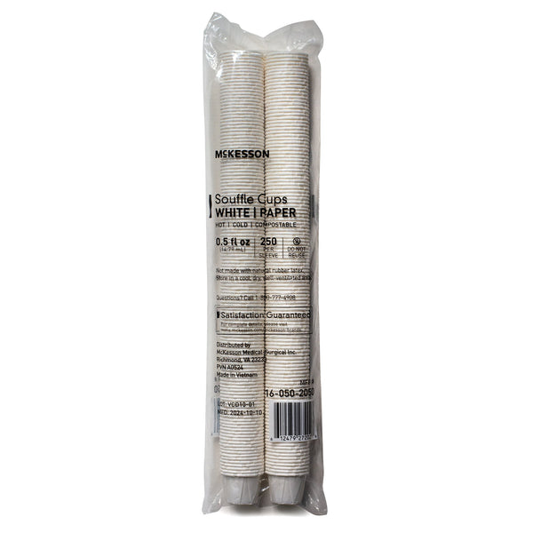 McKesson Souffle Cup 0.5 oz. White Paper Disposable (1251878_SL) 250/SL