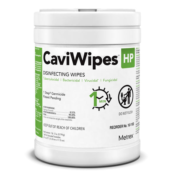 CaviWipes™ HP Surface Disinfectant Cleaner Peroxide Based Manual Pull Wipe 160 Count Canister Scented NonSterile (1216229_CN) 1/CN