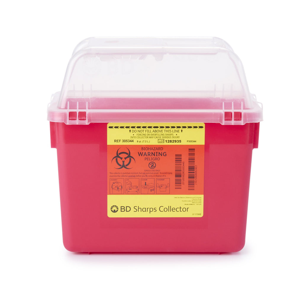 Bd Collection Containers BD™ Sharps Container Red Base 26 X 29 X 17 cm Vertical Entry 2 Gallon ...