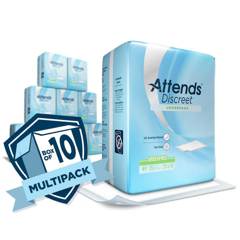 Attends® Discreet Disposable Underpad 23 X 36 Inch Polymer Light Absorbency (706468_CS) 10/CS