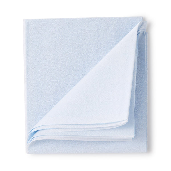 McKesson Stretcher Sheet Flat 40 W X 90 L Inch Blue 50% Cellulose Tissue / 50% Polyethylene Film Disposable (222919_CS) 50/CS