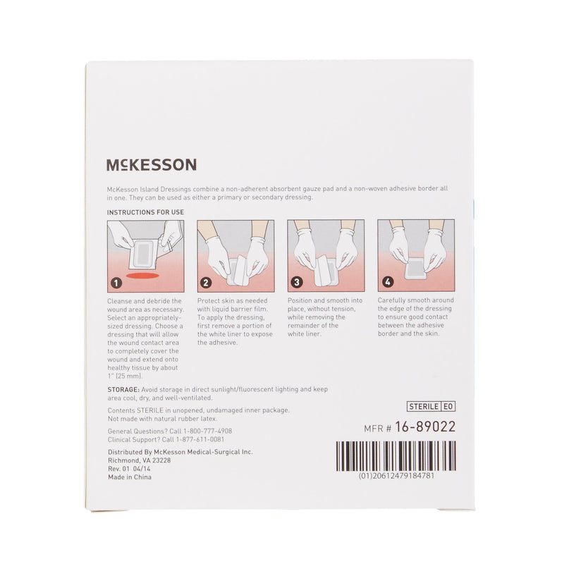 McKesson Island Dressing 2 X 2 Inch Square Sterile (491825_CS) 100/CS
