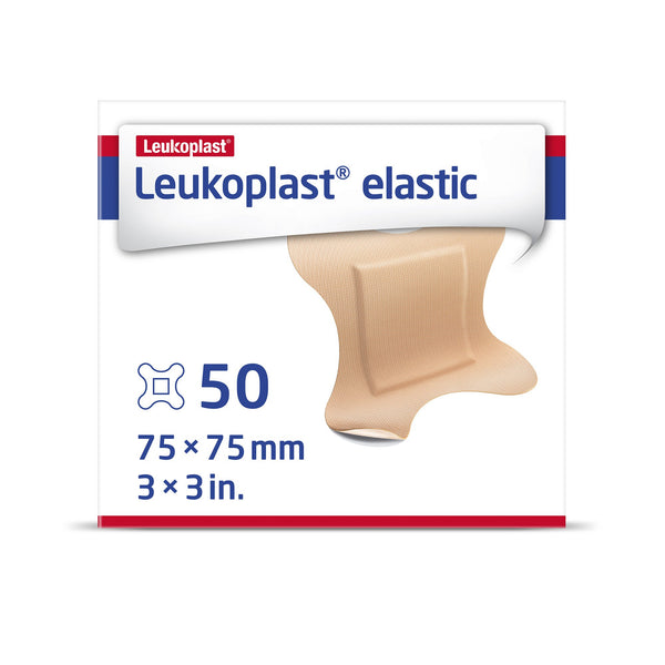 Leukoplast® Elastic Adhesive Strip 3 X 3 Inch Cross-Elastic Material 4-Wing Tan Sterile (1212126_BX) 50/BX