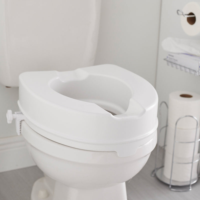 McKesson Raised Toilet Seat 4 Inch Height Standard / Elongated 400 lbs. Weight Capacity (1095384_EA) 1/EA