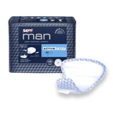 Seni® Man Active Light Bladder Control Pad 7-1/2 X 9-3/10 Inch Light Absorbency Super Absorbent Core One Size Fits Most (1231329_CS) 90/CS