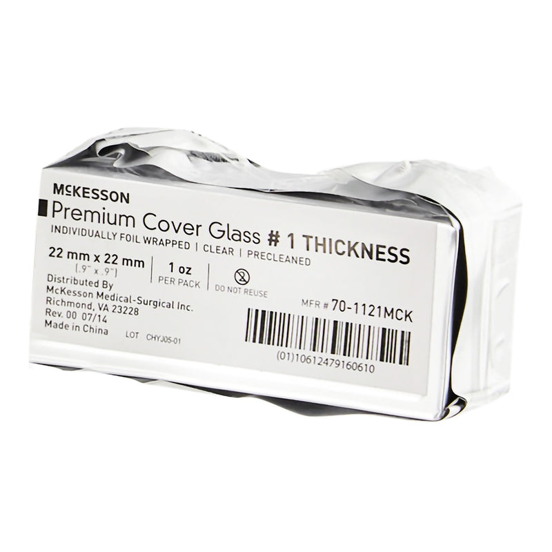 McKesson Cover Glass Square No. 1 Thickness 22 X 22 mm (938364_PK) 1/PK