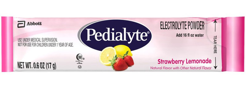 Pedialyte® Powder Packs Oral Electrolyte Solution Strawberry Lemonade Flavor 0.6 oz. Electrolyte (1130200_PK) 6/PK
