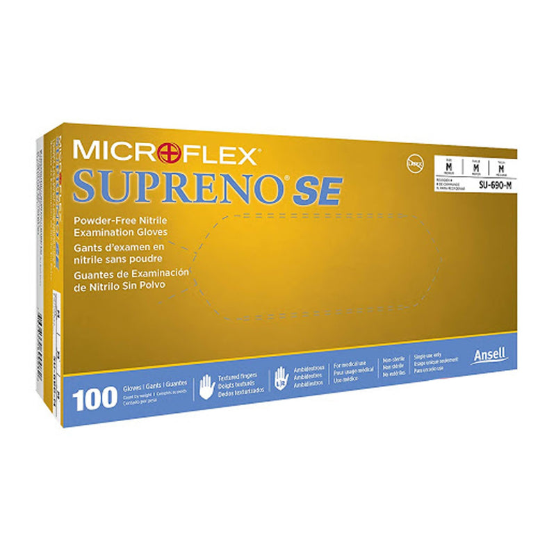 Supreno® SE Exam Glove Medium NonSterile Nitrile Standard Cuff Length Textured Fingertips Blue Not Rated (368033_CS) 1000/CS