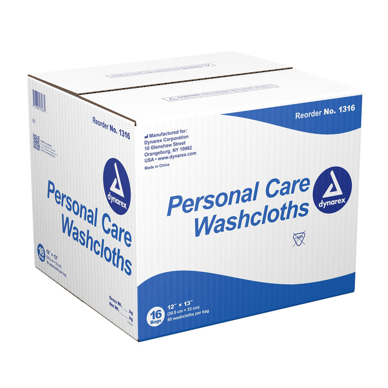 Dynarex® Washcloth 12 X 13 Inch White Disposable (826636_CS) 800/CS