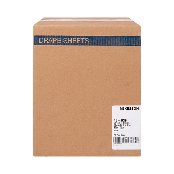 McKesson Stretcher Sheet Flat 40 W X 90 L Inch Blue Polyback Airlaid Disposable (148016_CS) 25/CS
