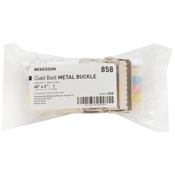 McKesson Gait Belt 60 Inch Length Pastel Stripe Polyester (864645_EA) 1/EA