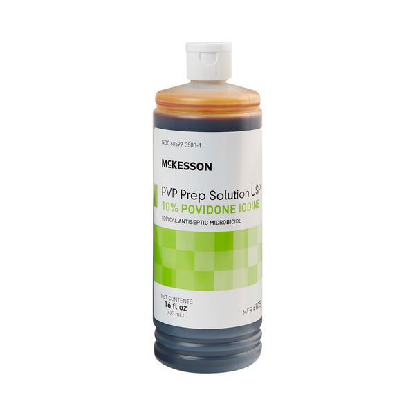 McKesson Skin Prep Solution 16 oz. Flip-Top Bottle 10% Strength Povidone-Iodine NonSterile (911740_CS) 12/CS