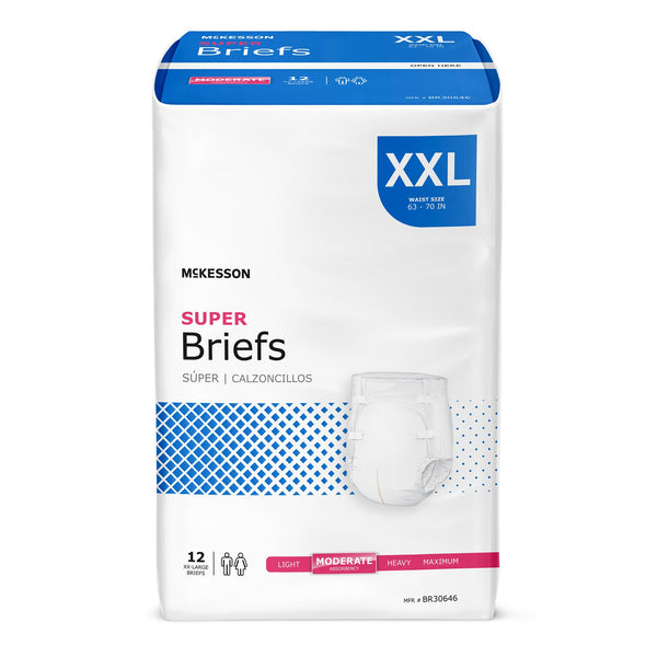 McKesson Unisex Adult Incontinence Brief 2X-Large Disposable Moderate Absorbency (1222509_CS) 48/CS