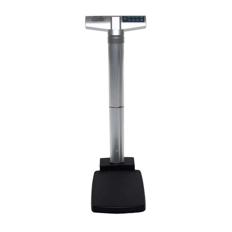Health O Meter® Physician Scale with Height Rod LCD Display 460 lbs. / 209 kg Capacity Gray AC Adapter / Battery Operated (648013_EA) 1/EA