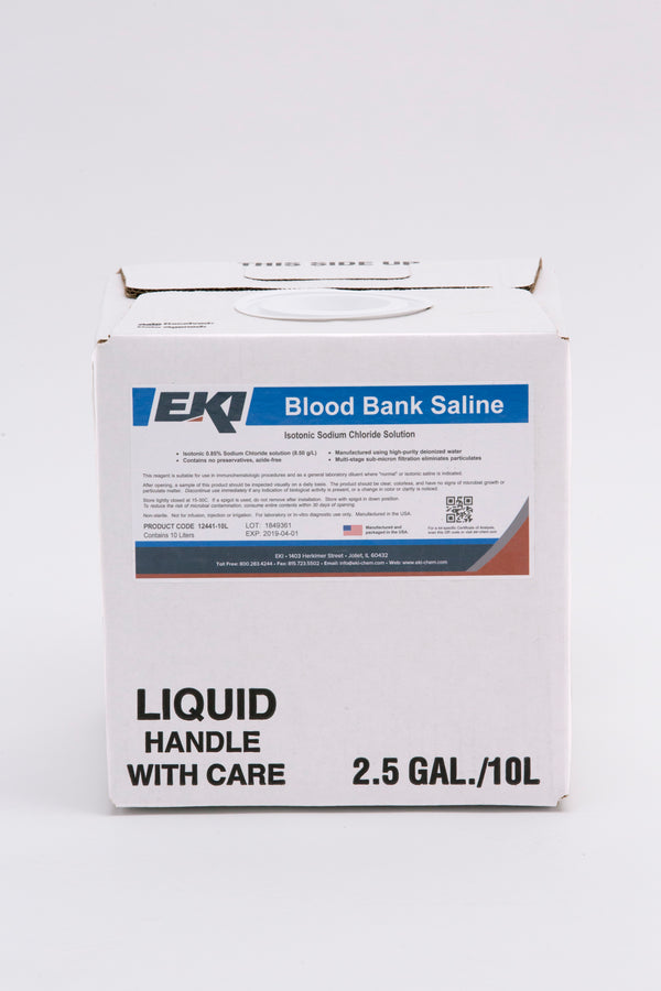 EK Industries Inc Immunohematology Reagent Saline Blood Bank 0.85% 10 Liter (887509_EA) 1/EA