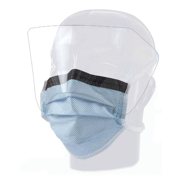 Precept® FluidGard® 160 Surgical Mask with Eye Shield Anti-fog Foam ASTM Level 3 Tie Closure One Size Fits Most (1079087_BX) 25/BX