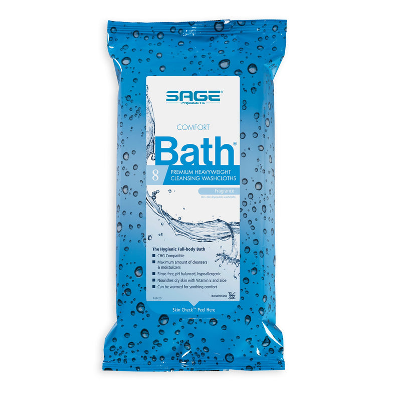 Comfort Bath® Premium Heavyweight Rinse-Free Bath Wipe Soft Pack Scented 8 Count (332490_PK) 8/PK