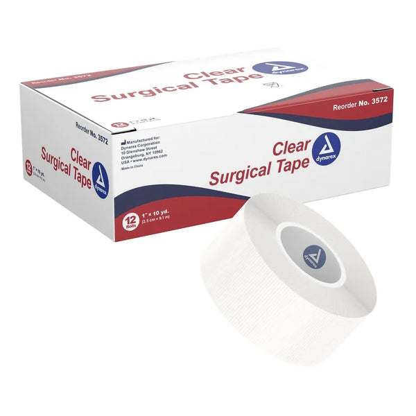 Dynarex® Medical Tape Transparent 1 Inch X 10 Yard Adhesive NonSterile (720269_CS) 144/CS