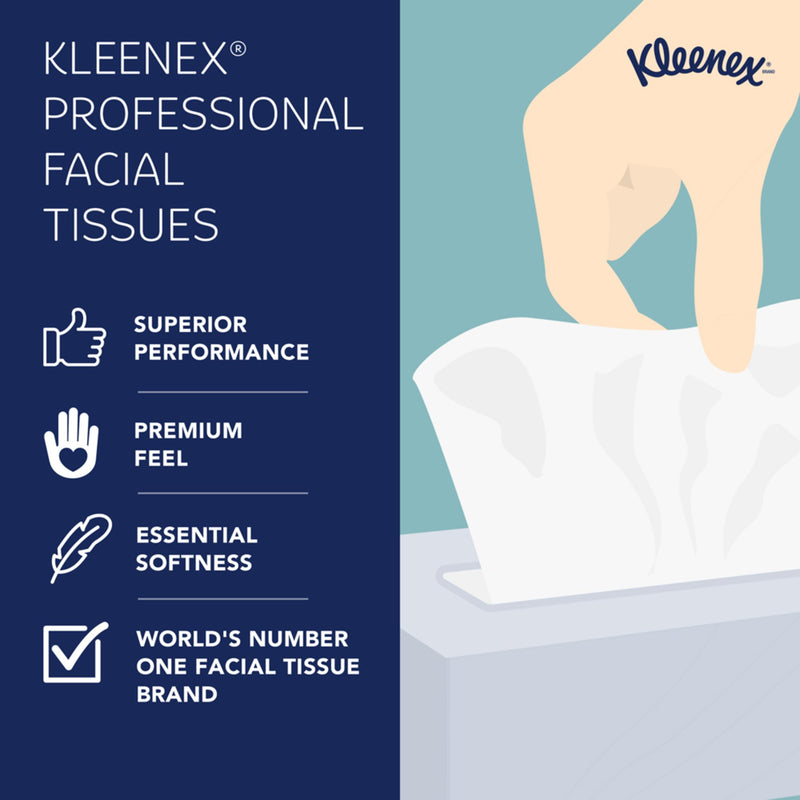 Kleenex® Facial Tissue White 8-1/5 X 8-2/5 Inch 100 Count (60594_CS) 36/CS