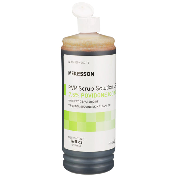 McKesson Surgical Scrub Solution 16 oz. Flip-Top Bottle 7.5% Strength Povidone-Iodine NonSterile (911741_EA) 1/EA