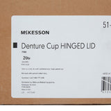 McKesson Denture Cup 8 oz. Pink Hinged Lid Single Patient Use (1177280_CS) 200/CS