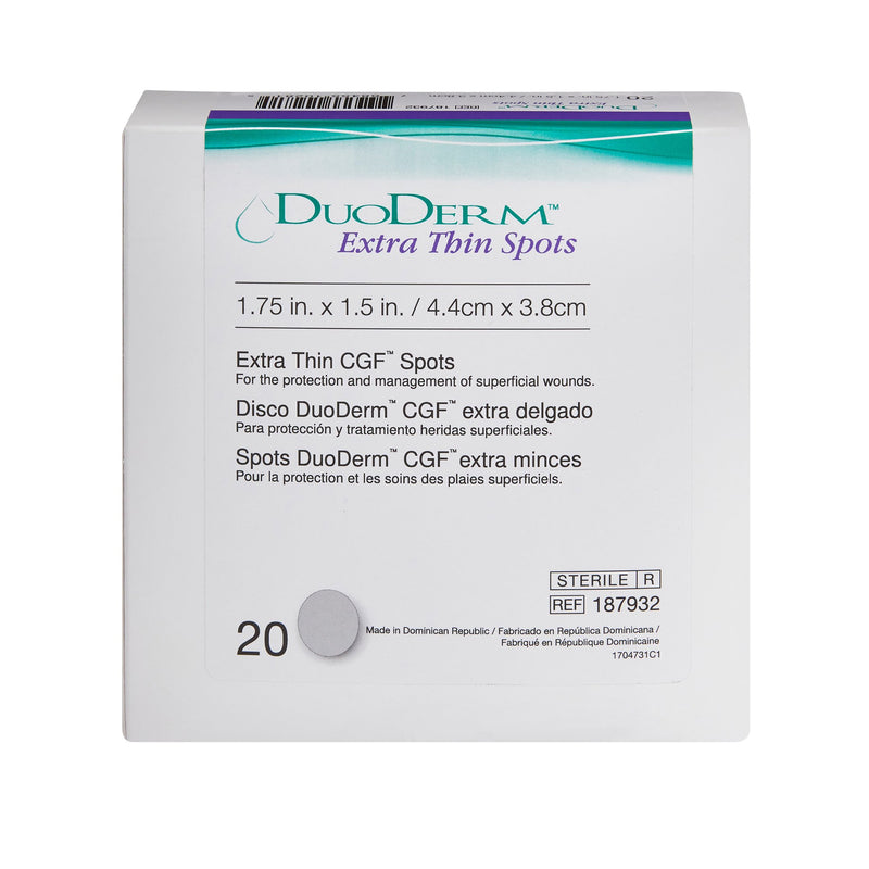 DuoDERM® Extra Thin Thin Hydrocolloid Dressing 1-1/2 X 1-3/4 Inch Spot (229773_EA) 1/EA