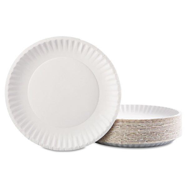 AJM Packaging Corporation Plate White Single Use Paper 9 Inch Diameter (549338_CS) 12/CS