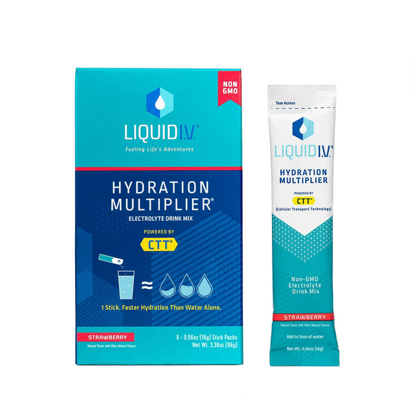 Liquid I.V.® Hydration Multiplier® Oral Electrolyte Solution Strawberry Flavor 0.56 oz. Electrolyte (1220424_BX) 6/BX