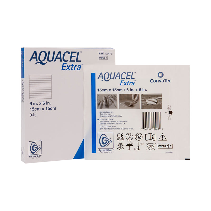 Aquacel® Extra™ Gelling Fiber Wound Dressing 6 X 6 Inch Square Sterile (785780_BX) 5/BX