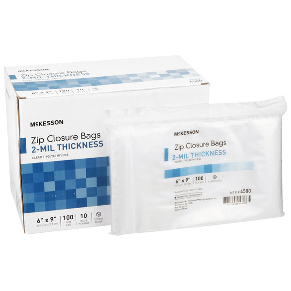 McKesson Reclosable Bag 6 X 9 Inch Polyethylene Clear Zipper Closure (911643_BX) 10/BX